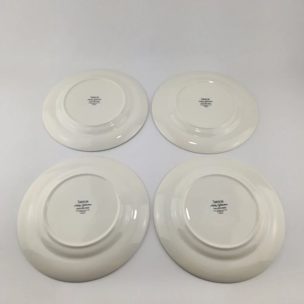 Christopher Radko Holiday Celebrations Salad Plates Set of 4 NIB Christmas